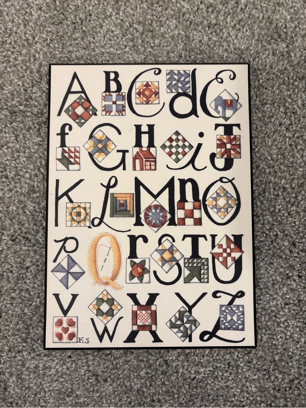 “ABC's of Quilting” Wall Plaque by designer Kathy Schmitz